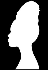 female silhouettes in profile. diversity young women for poster or text. elegant background as well.