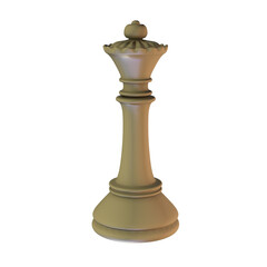 Fototapeta premium Chess queen figure, 3D illustration