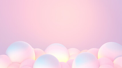 3d rendered soft pastel pink gradient color clouds.