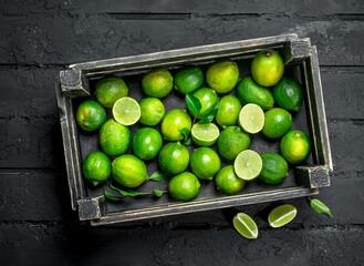 Ripe lime in the box.