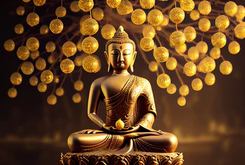 Foto op Canvas Happy buddha golden days , Phra Phuttha Maha Suwanna Patimakon , Phra Sukhothai Traimit , In Japan known as Rohatsu and Buddhists . generative ai  © Hassan