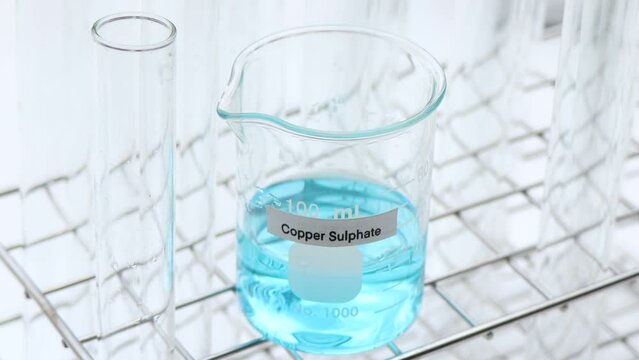 copper sulphate in bottle , chemical in the laboratory and industry, Chemical used in the analysis