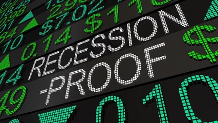 Recession Proof Investment Stock Market Best Company Business Protect Money 3d Animation
