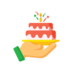 Vector illustration. Give cake birthday design illustration