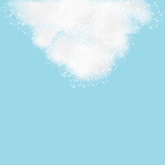 Bath foam isolated on ablue background. Shampoo bubbles texture.Shampoo and bath lather vector illustration.