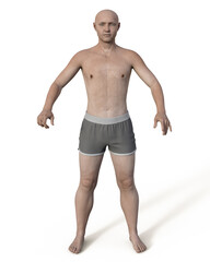 Fototapeta premium Normal weight man, 3D illustration