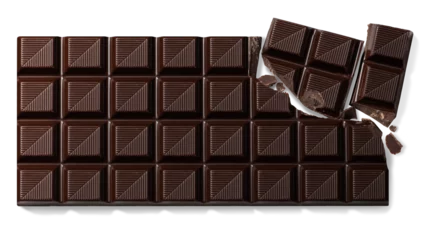 Deurstickers 割れた板状のチョコレート © hanahal