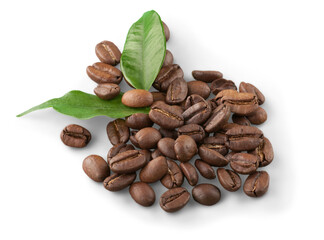 Stack Brazilian black coffee beans