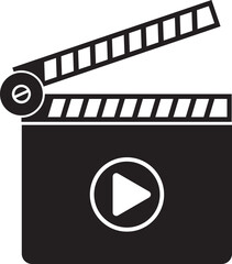 Fototapeta premium Movie, Film, Clip or Clipper Icon. Movie Slate Icon
