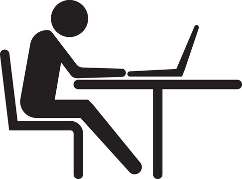 recommend clip art: Business Person Working Online on a Laptop Icon