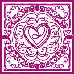 An abstract transparent heart lace design element.