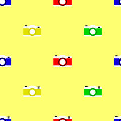 Seamless pattern with colorful camera icons