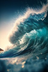 Wave of the ocean art - obrazy, fototapety, plakaty