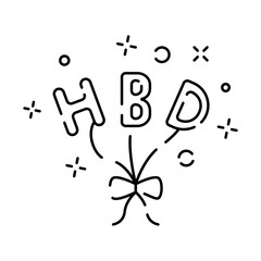 Party celebration birthday, holidays, event, carnival festive line icon. Party decor elements thin. Vector illustration letter balloons for birthday