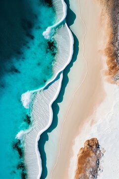 An Aerial View Of A White Beach And Blue Ocean Art