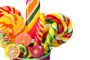 Colorful lollipops isolated on white background