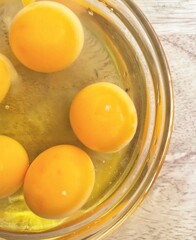 Fresh eggs in a bowl