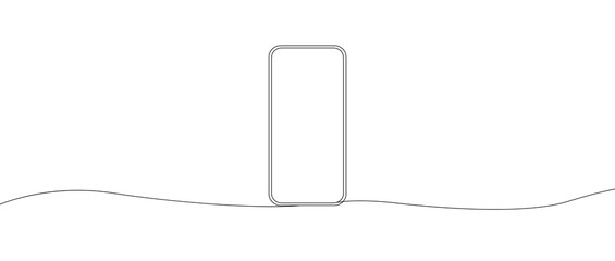 Continuous line drawing of phone vector illustration. Phone sign linear background. Continuous line drawing.