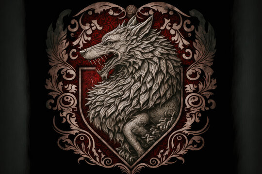 werewolf heraldry crest seal
