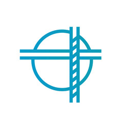 Abstract crossed line logo design template vector