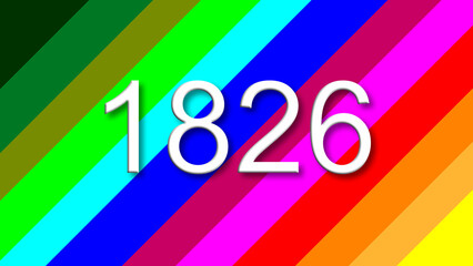 1826 colorful rainbow background year number