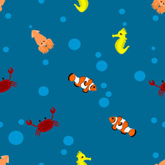 seamless pattern with sea animals