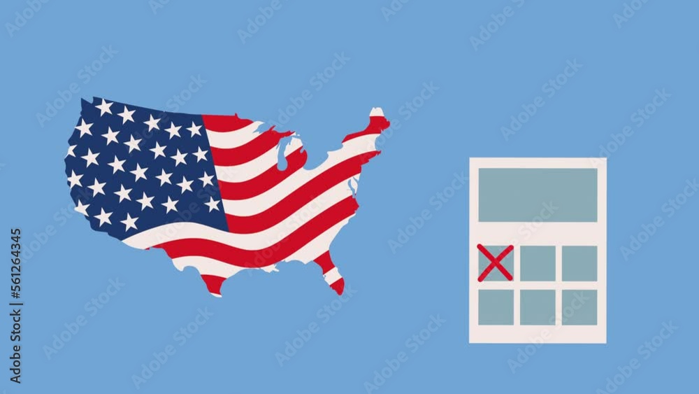 Wall mural usa election day animation