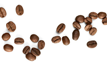 Stack Brazilian black coffee beans - obrazy, fototapety, plakaty