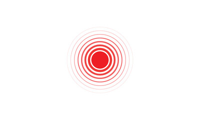 Red Symbol throbbing pain , Pain circle icon, Red rings vector icon