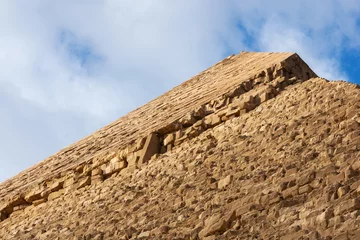 Foto op Canvas Edge of the pyramid of Khafre or of Chephren the second-tallest and second-largest of the 3 Ancient Egyptian Pyramids of Giza and the tomb of the Fourth-Dynasty pharaoh Khafre (Chefren) © Vladyslav Siaber