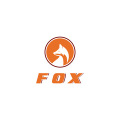 simple fox logo template in white background