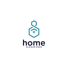 unique and simple house logo on white background