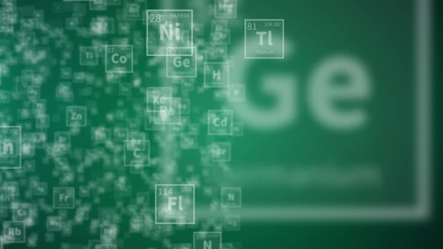 Futuristic abstract background with periodic table of chemical elements. Genetic engineering scientific concept. Healthcare and medicine design. Pharmaceutical manufacturing and industry.