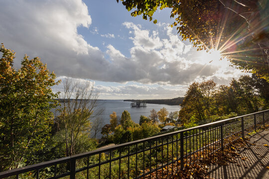 gro&szlig;er Pl&ouml;ner See, translation: big Plon lake, Germany, view from castle hill