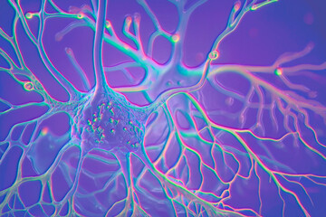 Neurons, brain cells, neural network, 3D illustration