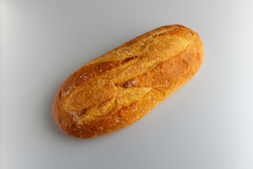 fresh white bread  on white background