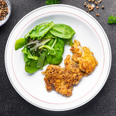 fried brain pork offal healthy meal food snack on the table copy space food background rustic top view
