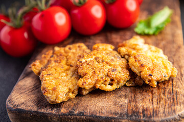 fried brain pork offal healthy meal food snack on the table copy space food background rustic top view