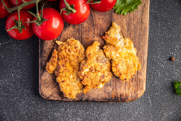 fried brain pork offal healthy meal food snack on the table copy space food background rustic top view