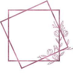 Rose gold geometric frame 