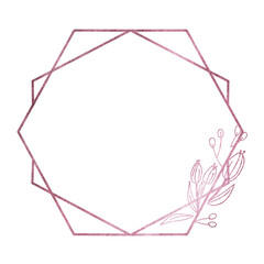 Obraz premium Rose gold geometric frame 