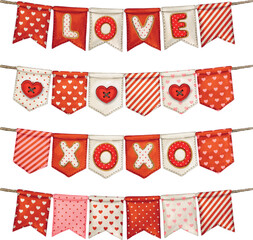 Watercolor lovely party flags