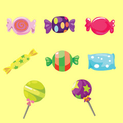 very tasty assorted candies vector illustration design