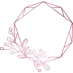 Rose gold geometric frame 