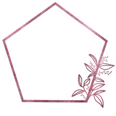 Rose gold geometric frame 