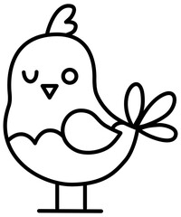Obraz premium bird outline doodle icon