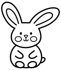 rabbit bunny cartoon outline line art