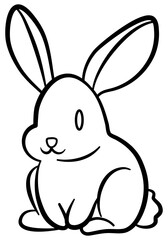 Fototapeta na wymiar rabbit bunny cartoon outline line art