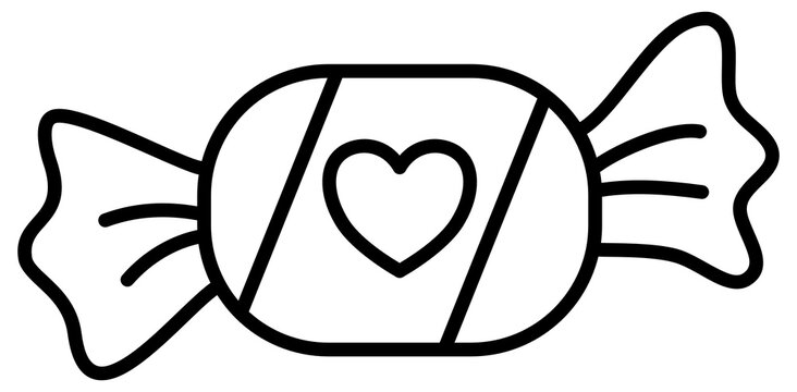 recommend clip art: Valentine heart candy outline icon