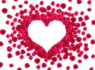 hearts background with red rose flower
